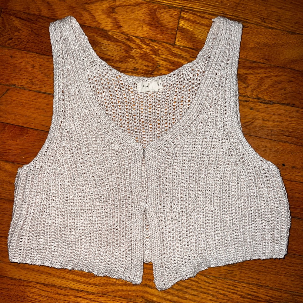 Cropped crochet tank top